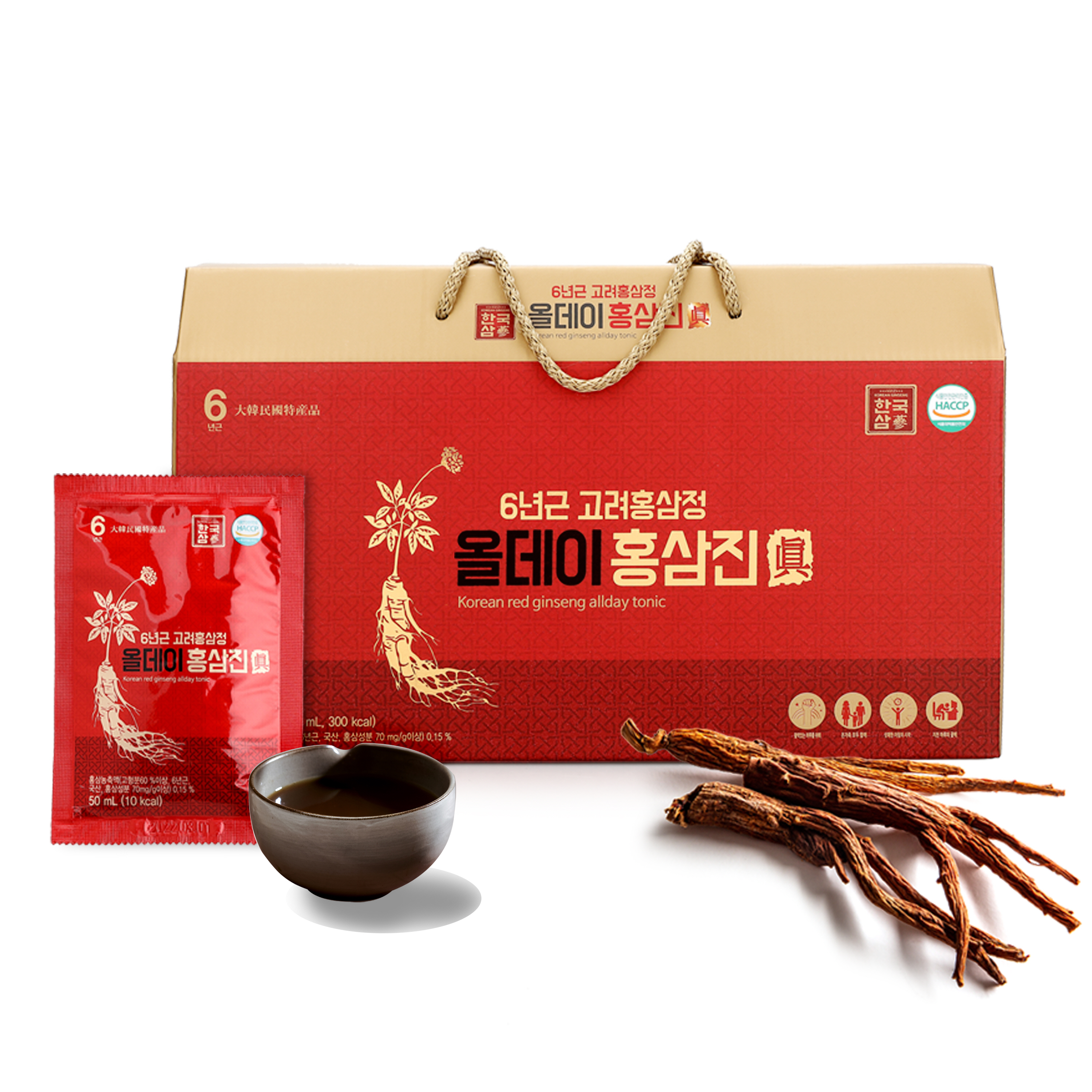 [한국삼] 6년근 고려홍삼정 올데이 홍삼진 50ml*30포