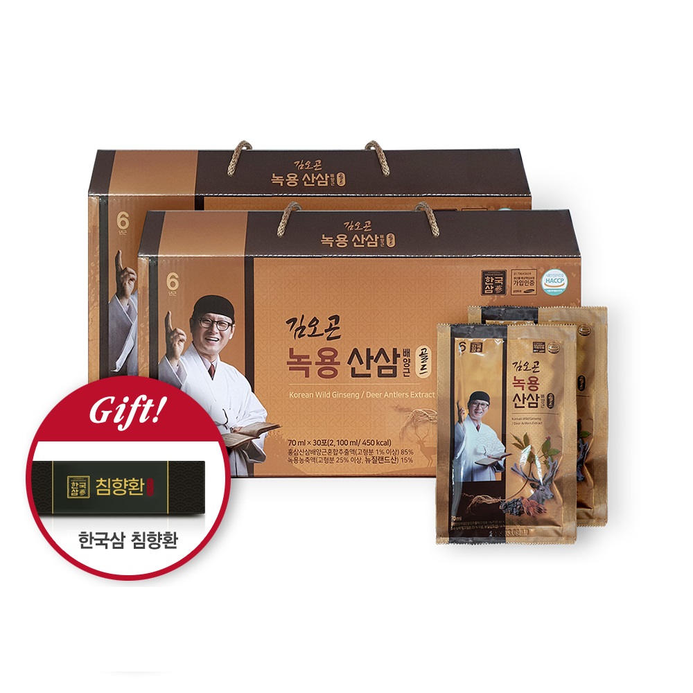[김오곤] 녹용 산삼배양근 (2개월분) 70ml*30포x2세트